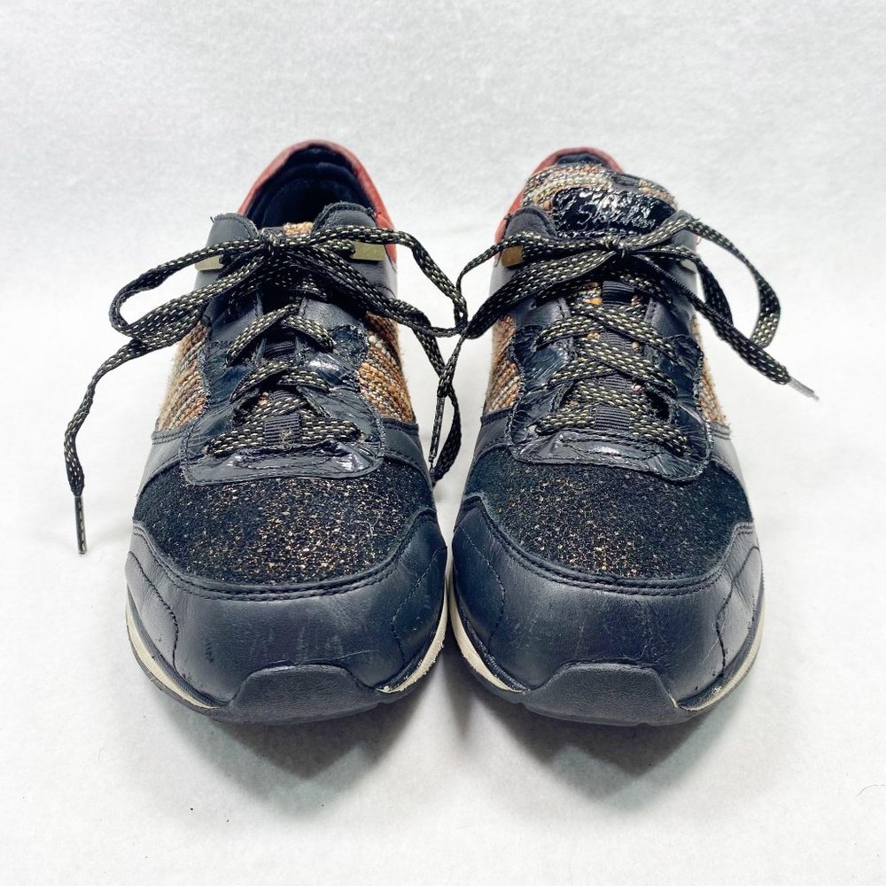 Skechers Black & Gold Metallic Retro Sneakers 9 - Picture 8 of 11